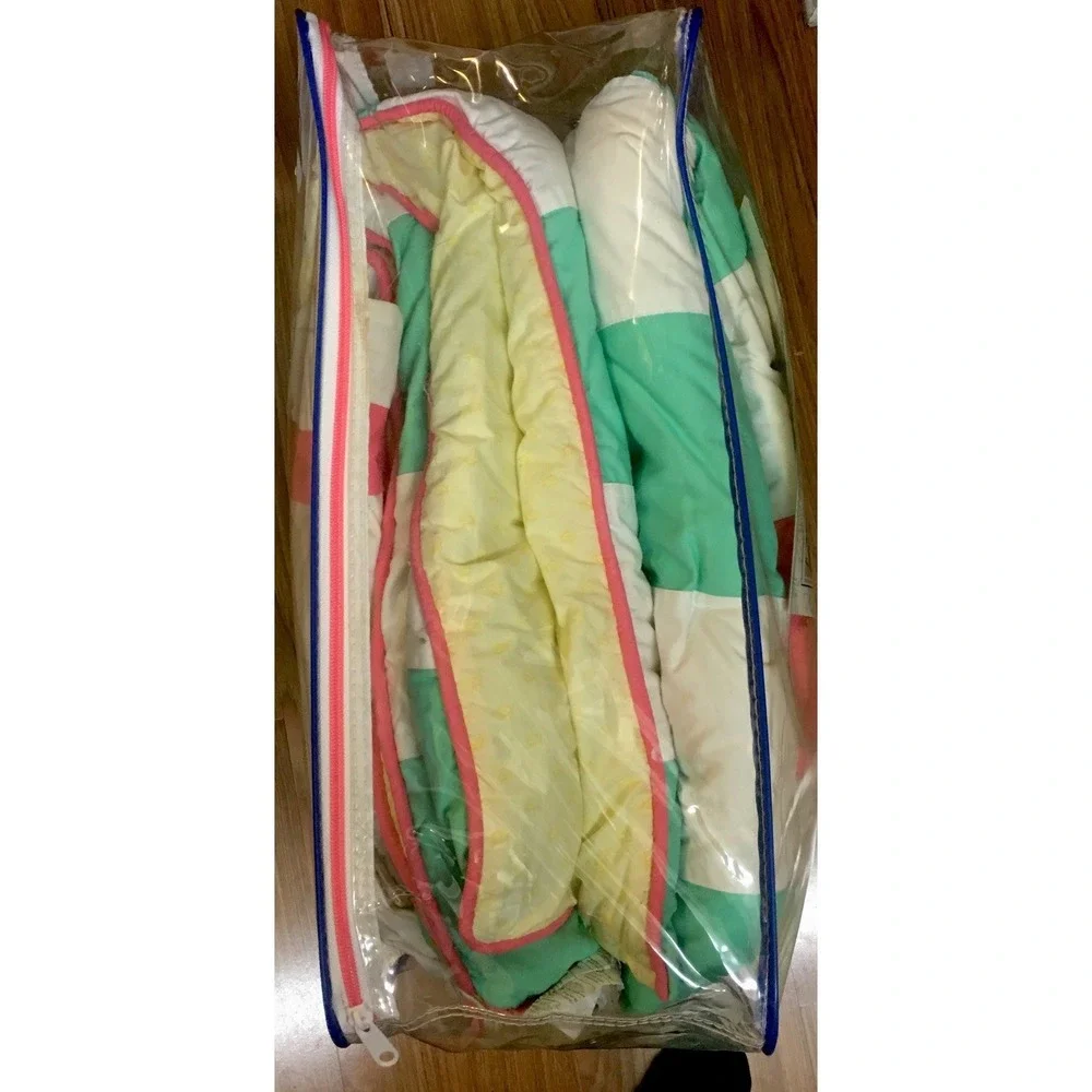 Southern Tide Cabana Stripe Twin Comforter 3 Pc.Set Lite Coral Mint Green Yellow